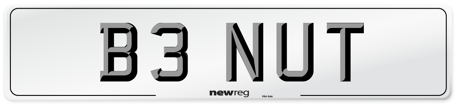 B3 NUT Number Plate from New Reg